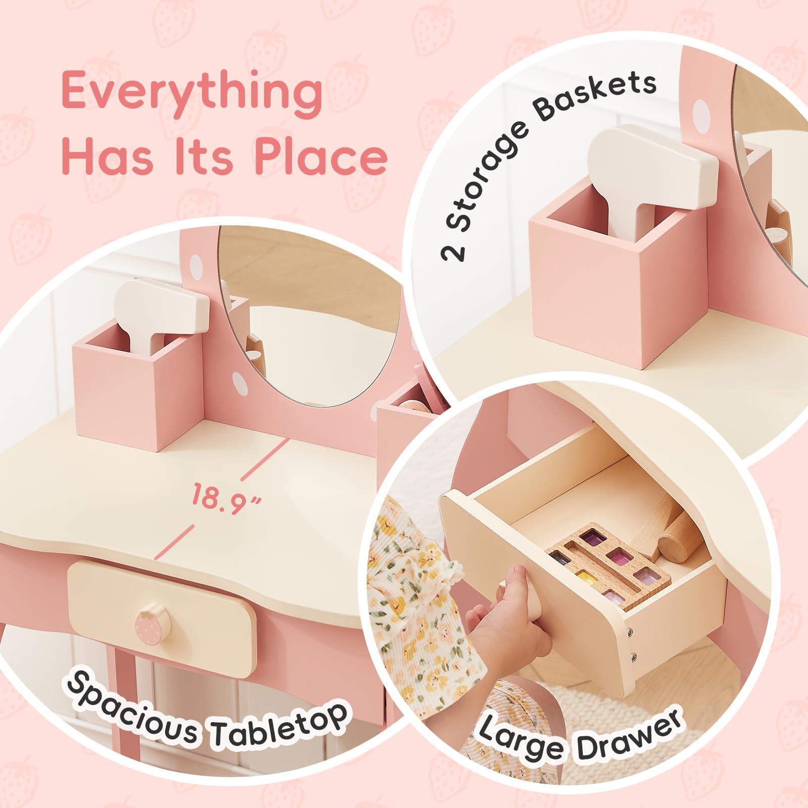 Sturdy frame with rounded corners for safe play