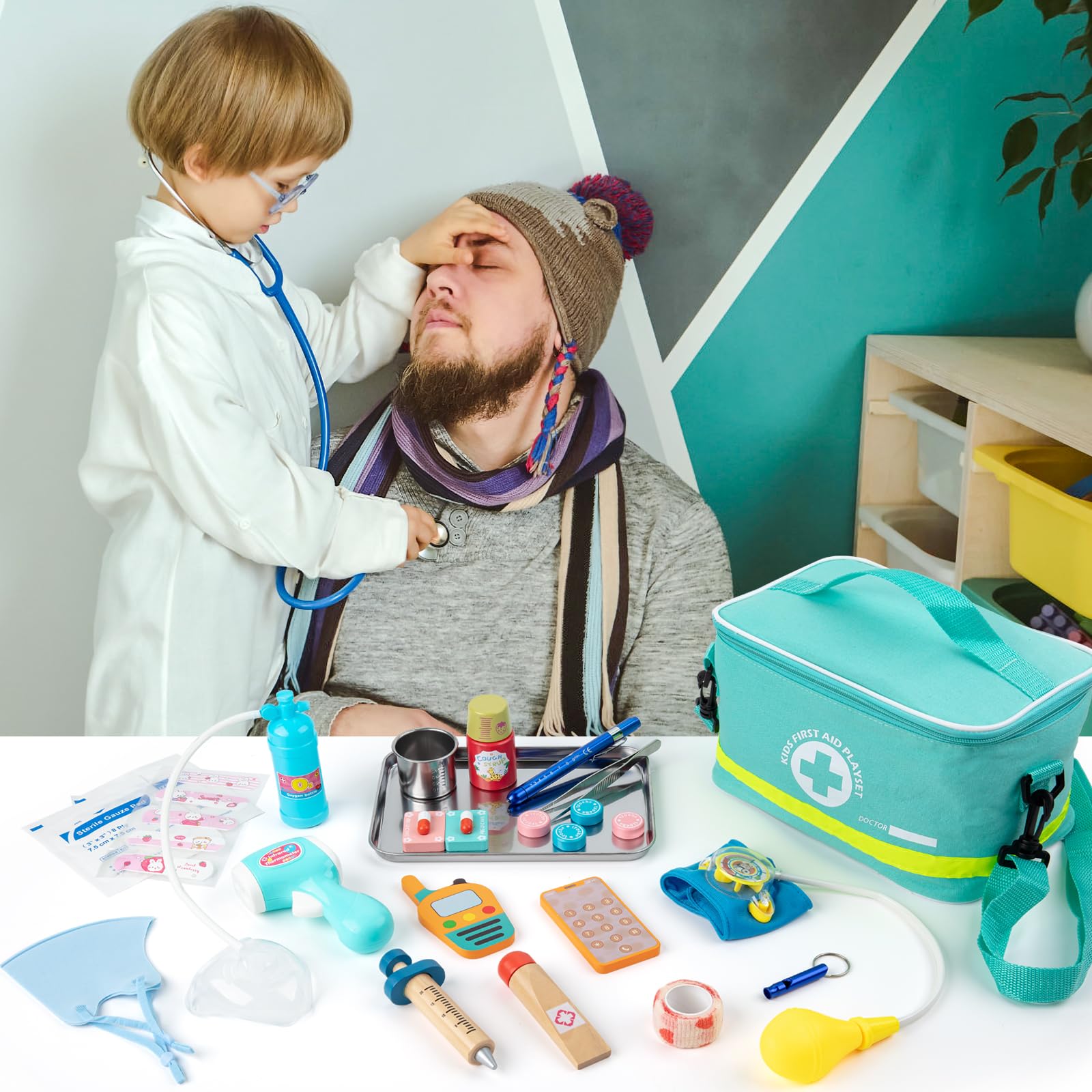 Gift ready Sundaymot doctor kit for toddlers pretend play