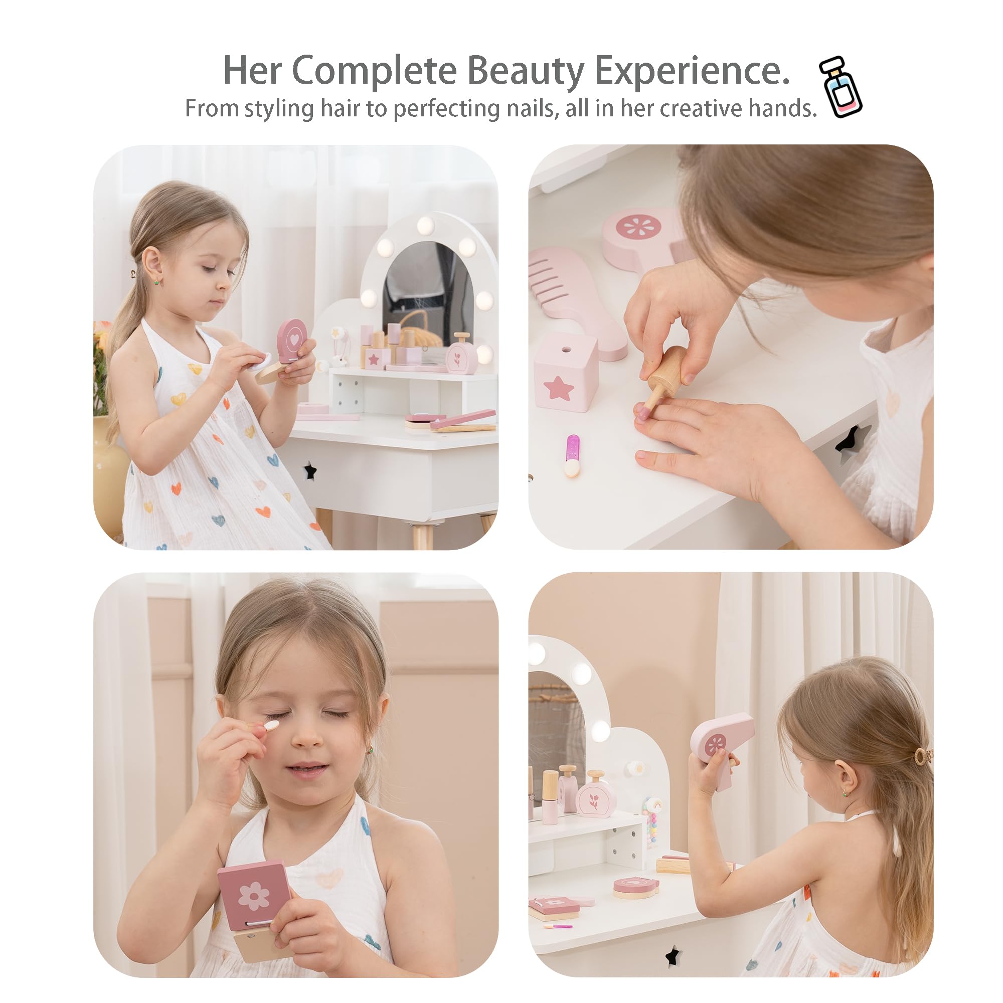Pretend makeup table for imaginative play