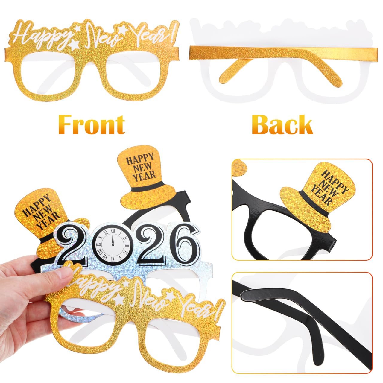Gift-ready PRETYZOOM New Year glasses 9-pack