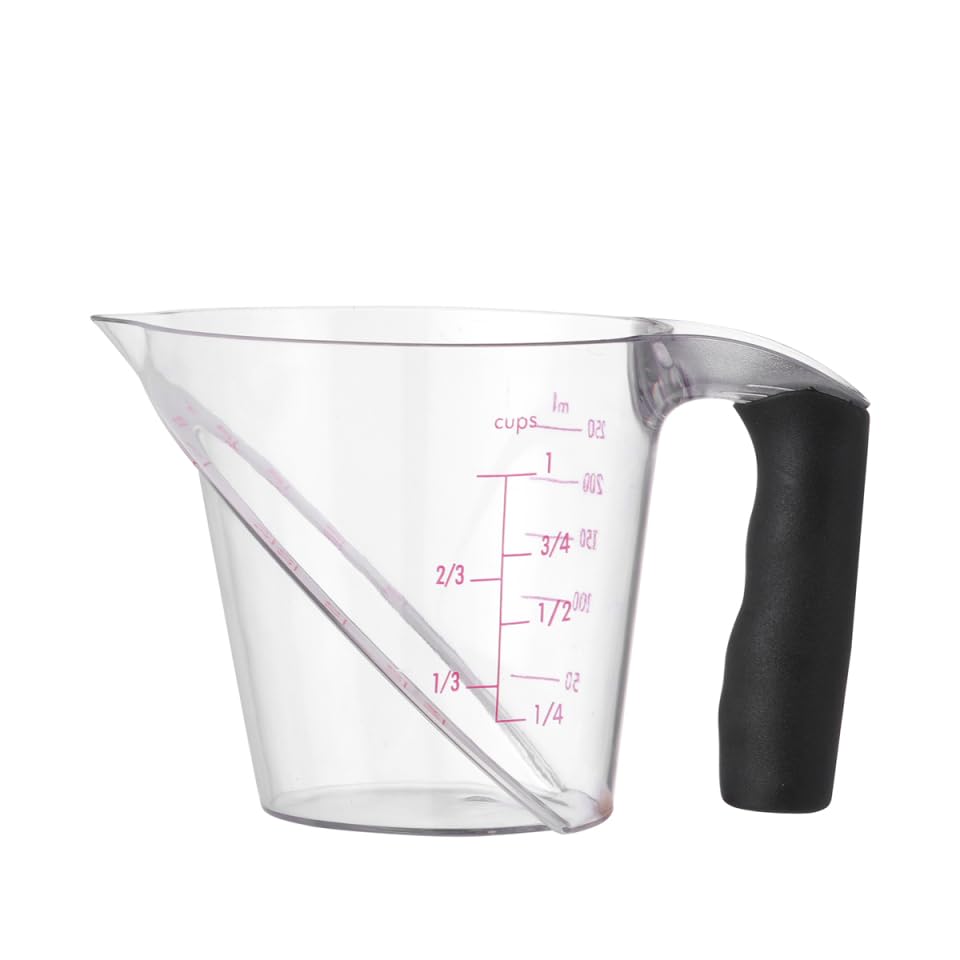 PRETYZOOM plastic angled measuring cup 250ml with scale