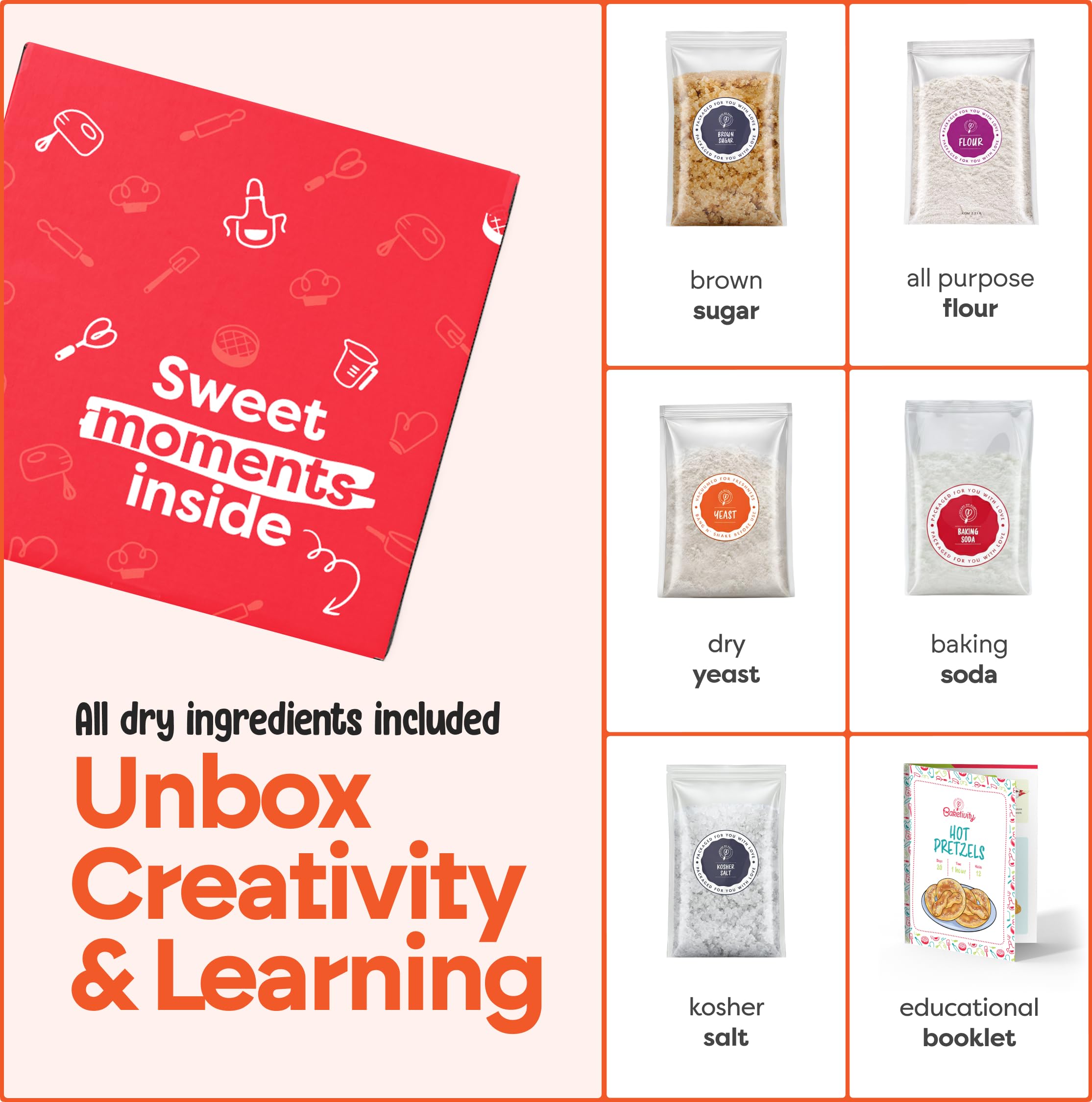 Kid-friendly illustrated instructions and color coded ingredients