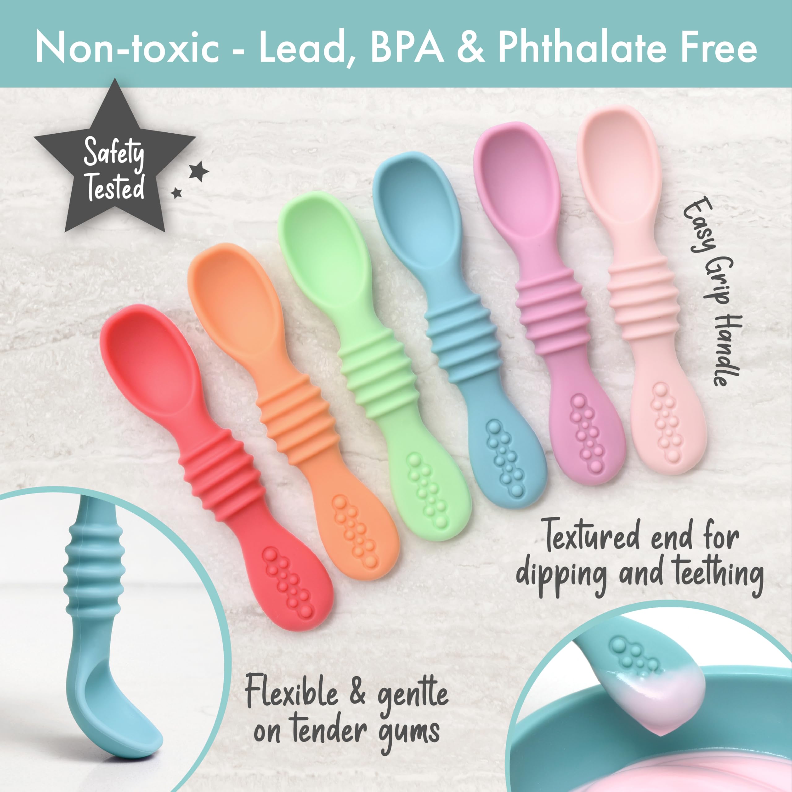 PrimaStella silicone baby spoons first stage six months size