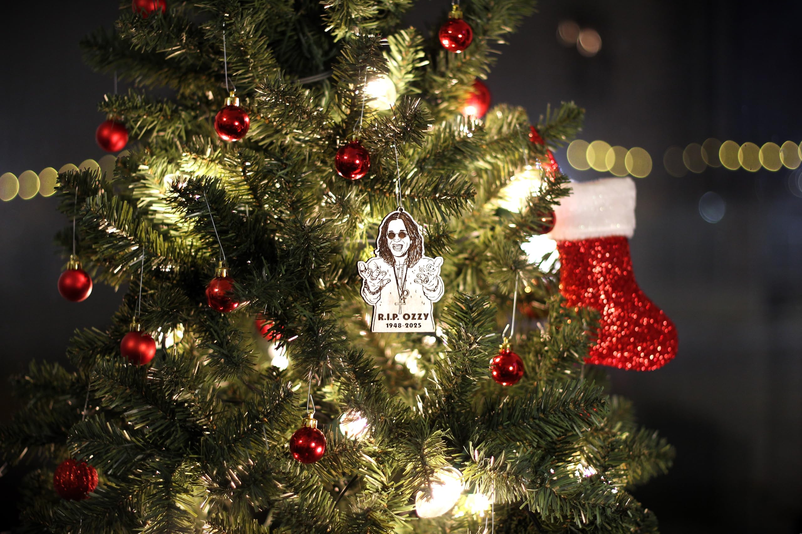 Gift-ready Prince of Darkness Memorial ornament birch wood