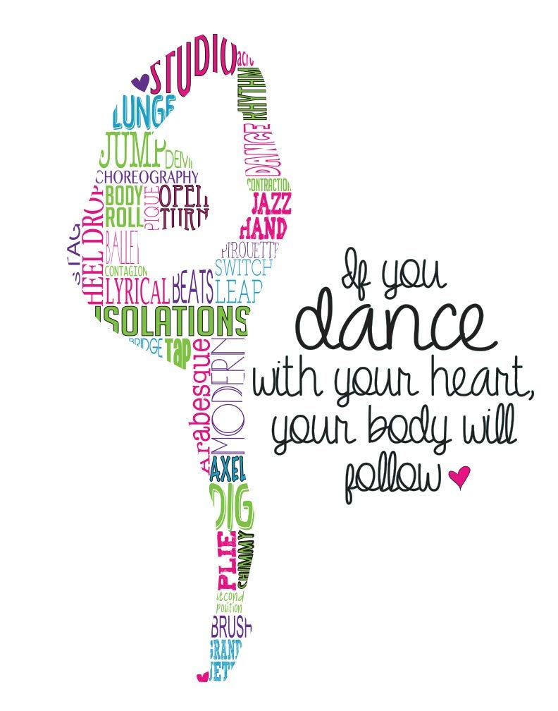 PrintChicks dance silhouette typography print 18x24 poster