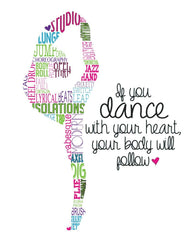 PrintChicks dance silhouette typography print 18x24 poster