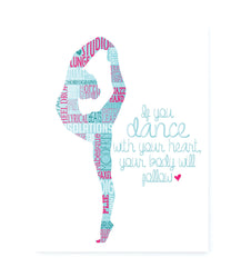 PrintChicks dance silhouette typography print 11x17 poster