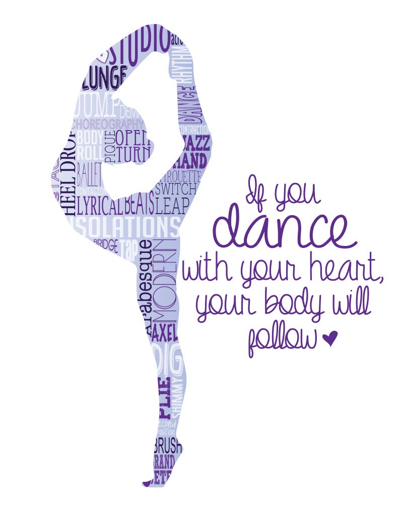 PrintChicks dance silhouette typography print 16x20 poster