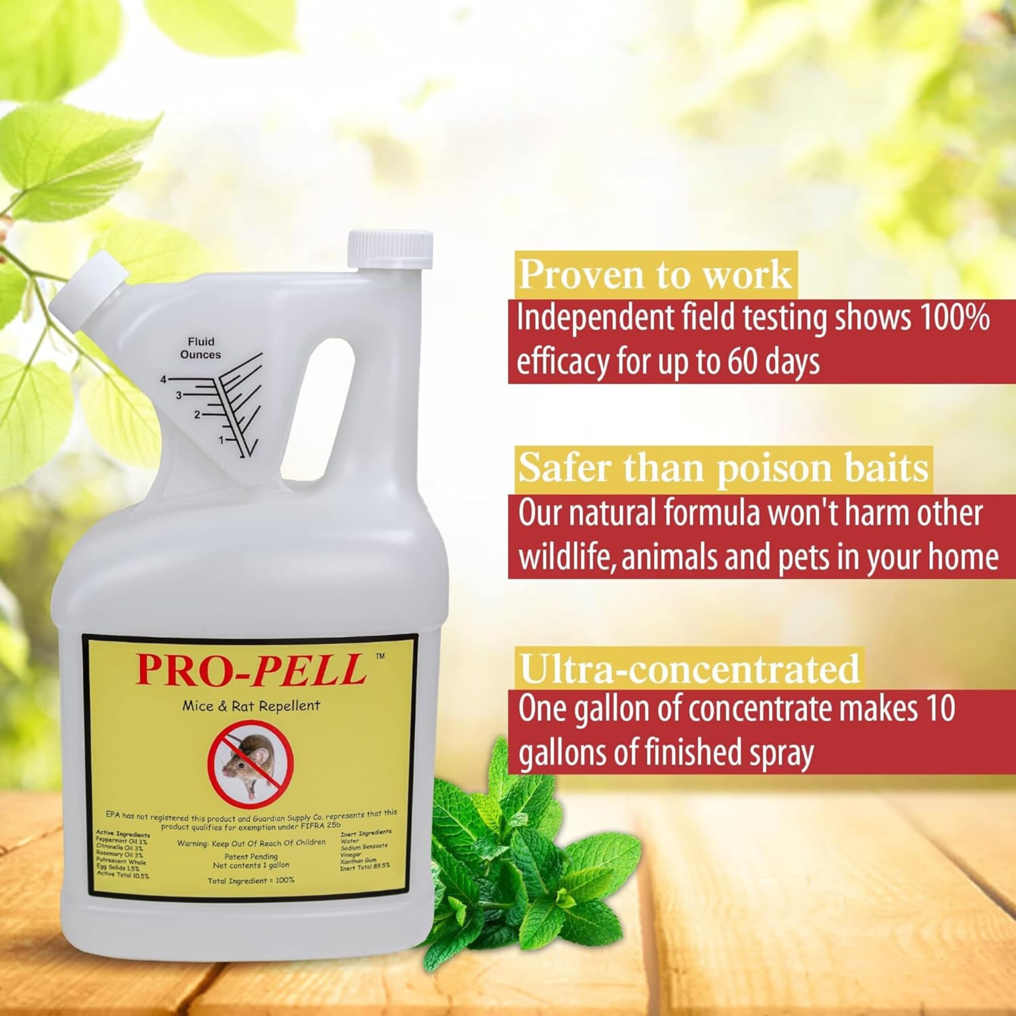 One gallon jug of Pro-PELL rodent repellent