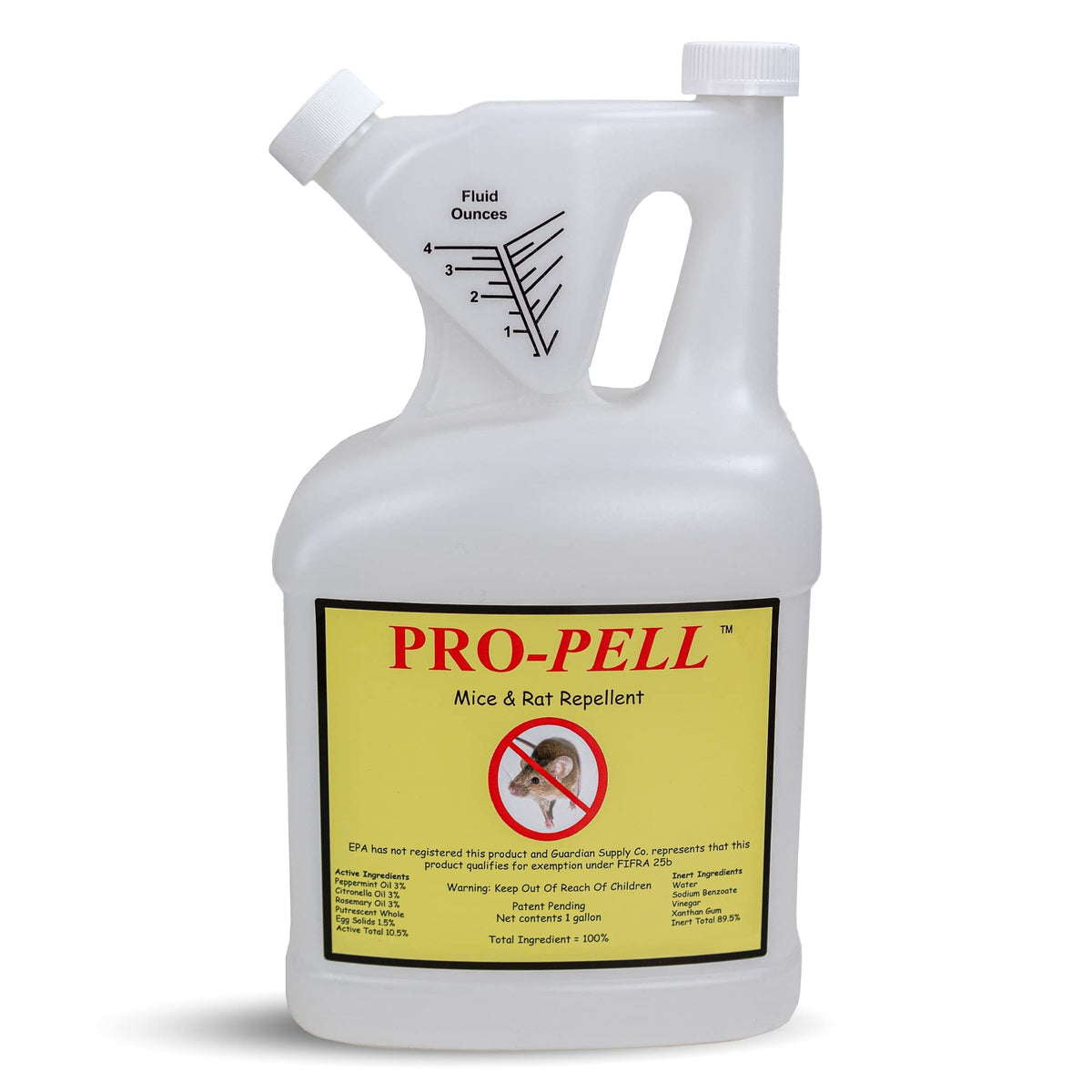 Pro-PELL rodent repellent label on 1 gallon jug