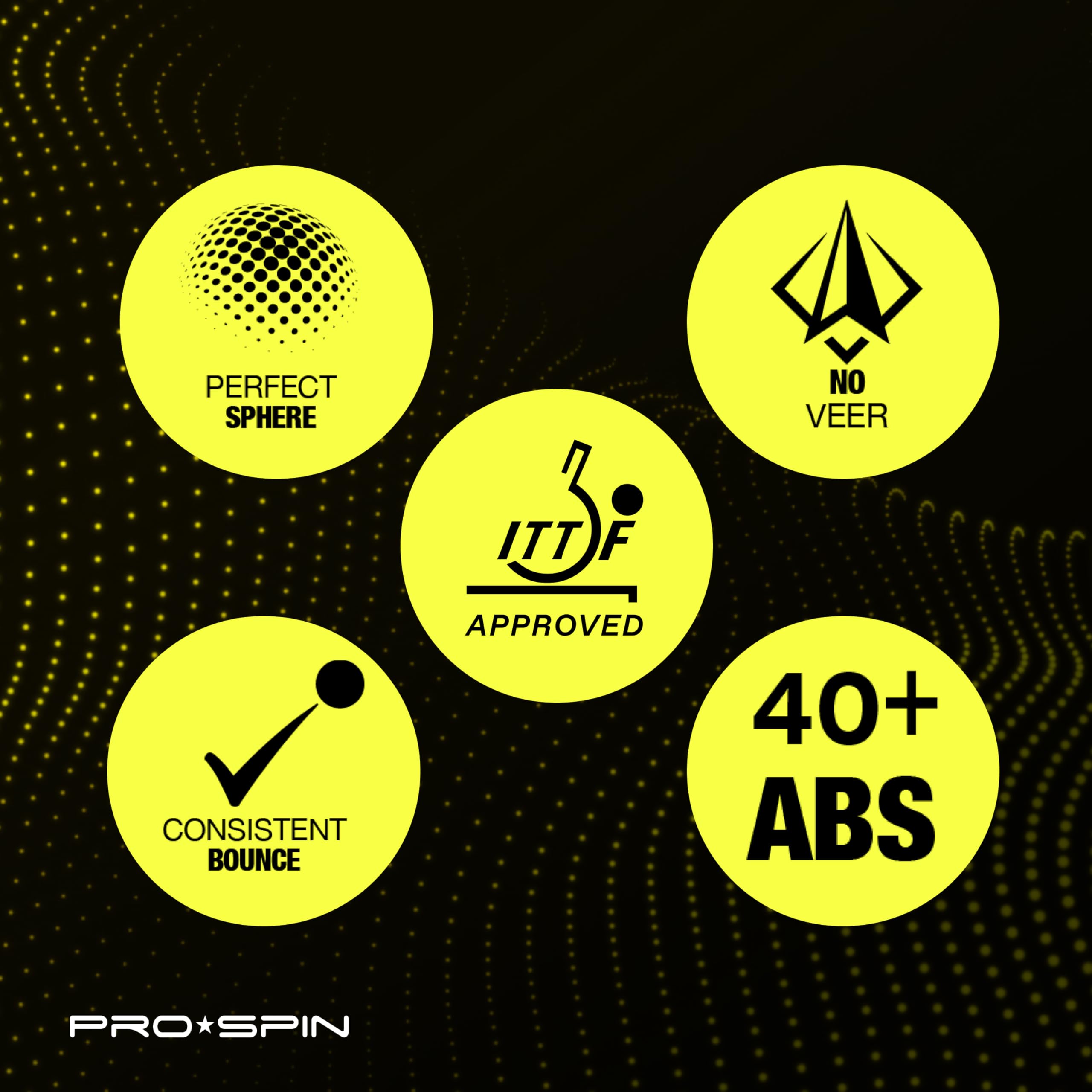 True flight and spin tested PRO-SPIN 3-Star balls