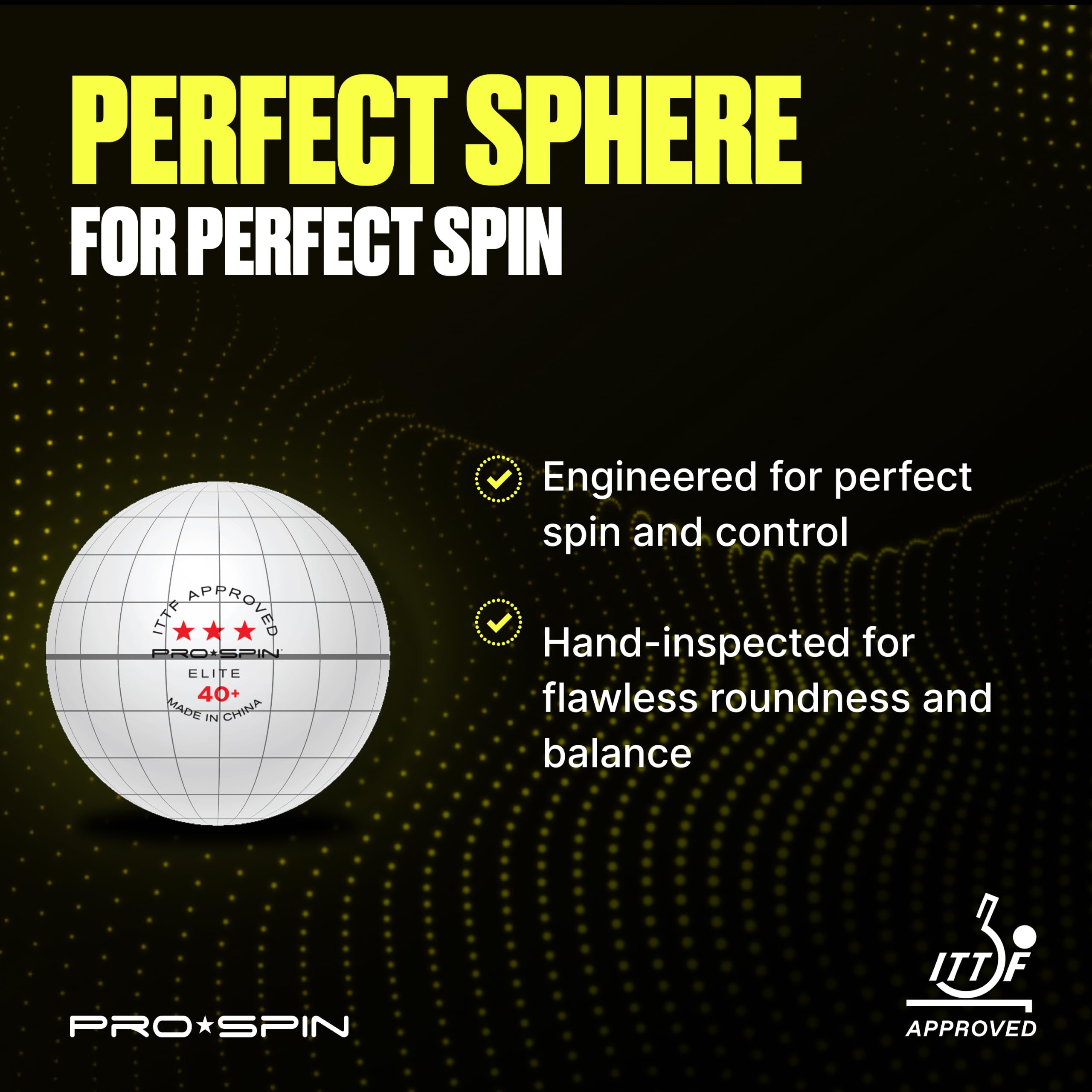 Pack of 40 PRO-SPIN ping pong balls training set