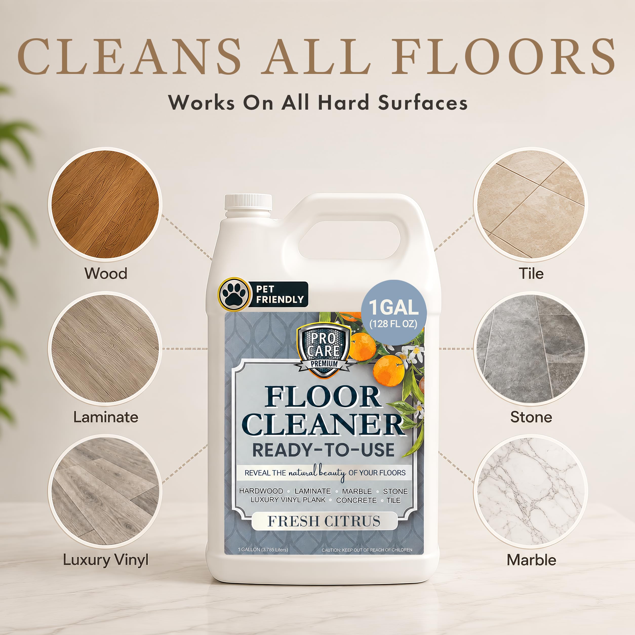 ProCare Citrus Floor Cleaner packaging USA made