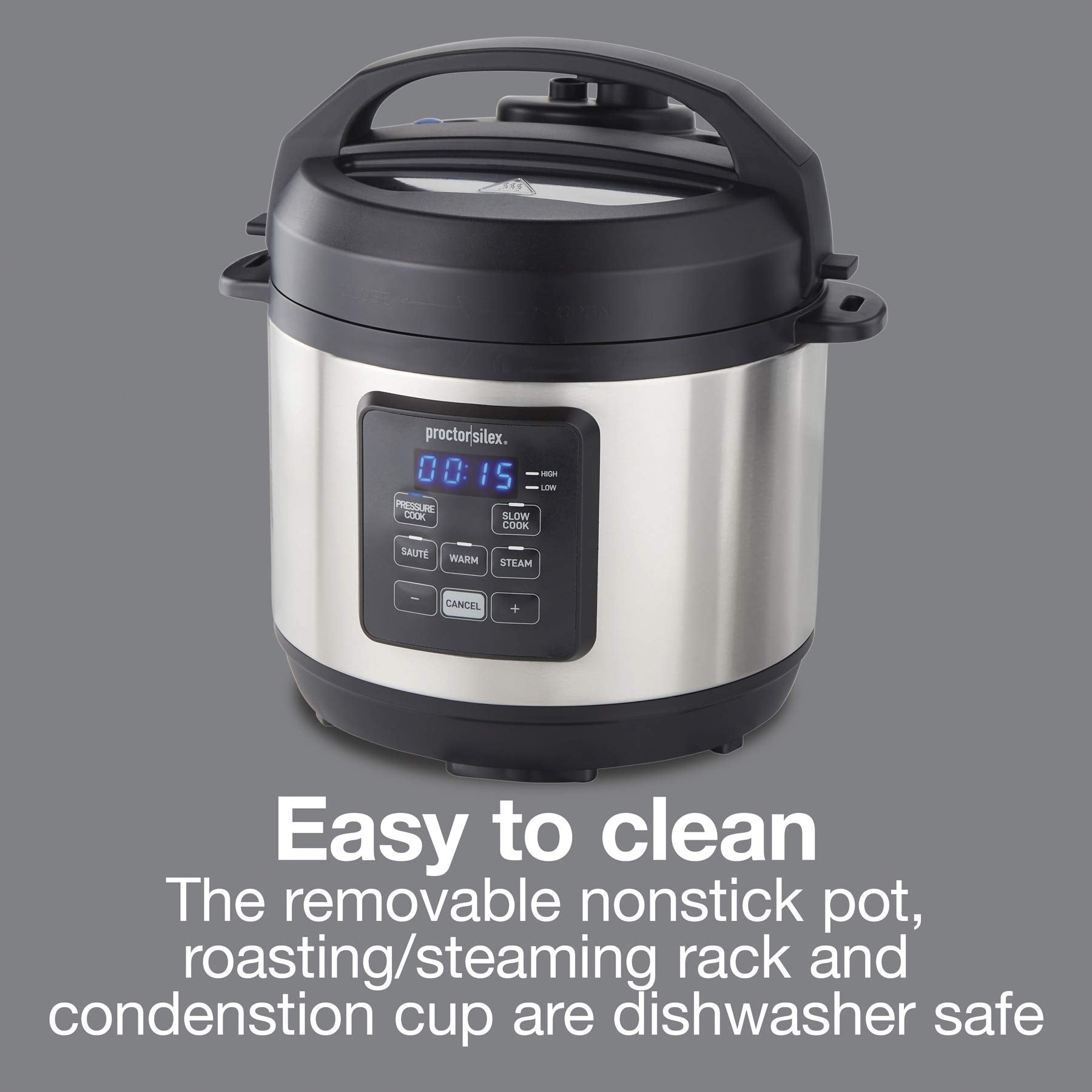 Proctor Silex Simplicity 3-quart pressure cooker for rice and warm setting