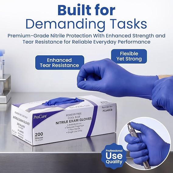 Latex free powder free nitrile gloves packaging 200 Ct