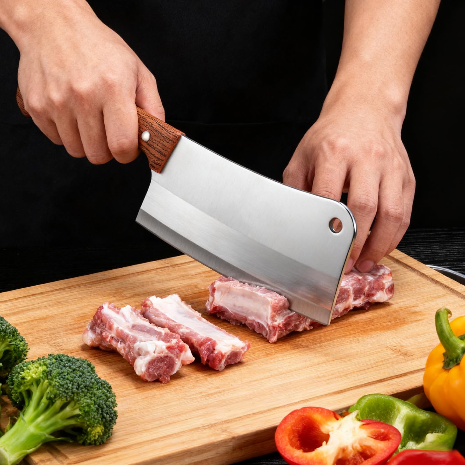professional butcher knife heavy duty blade image