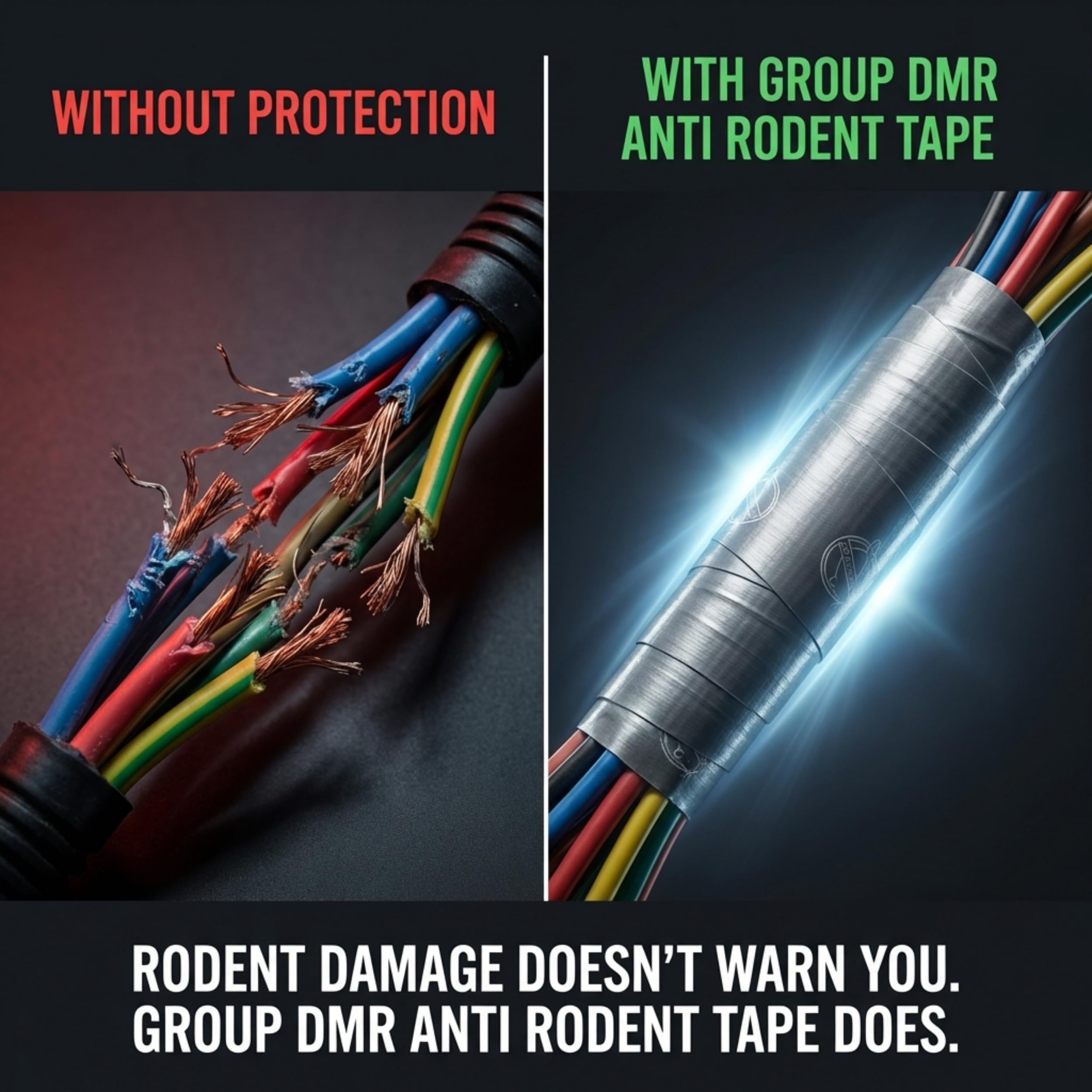 RV wiring protection tape in use for electrical harness