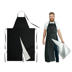Professional Split Leg Pottery Apron in black with leg straps