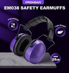 PROHEAR 038 ear protection earmuffs side profile