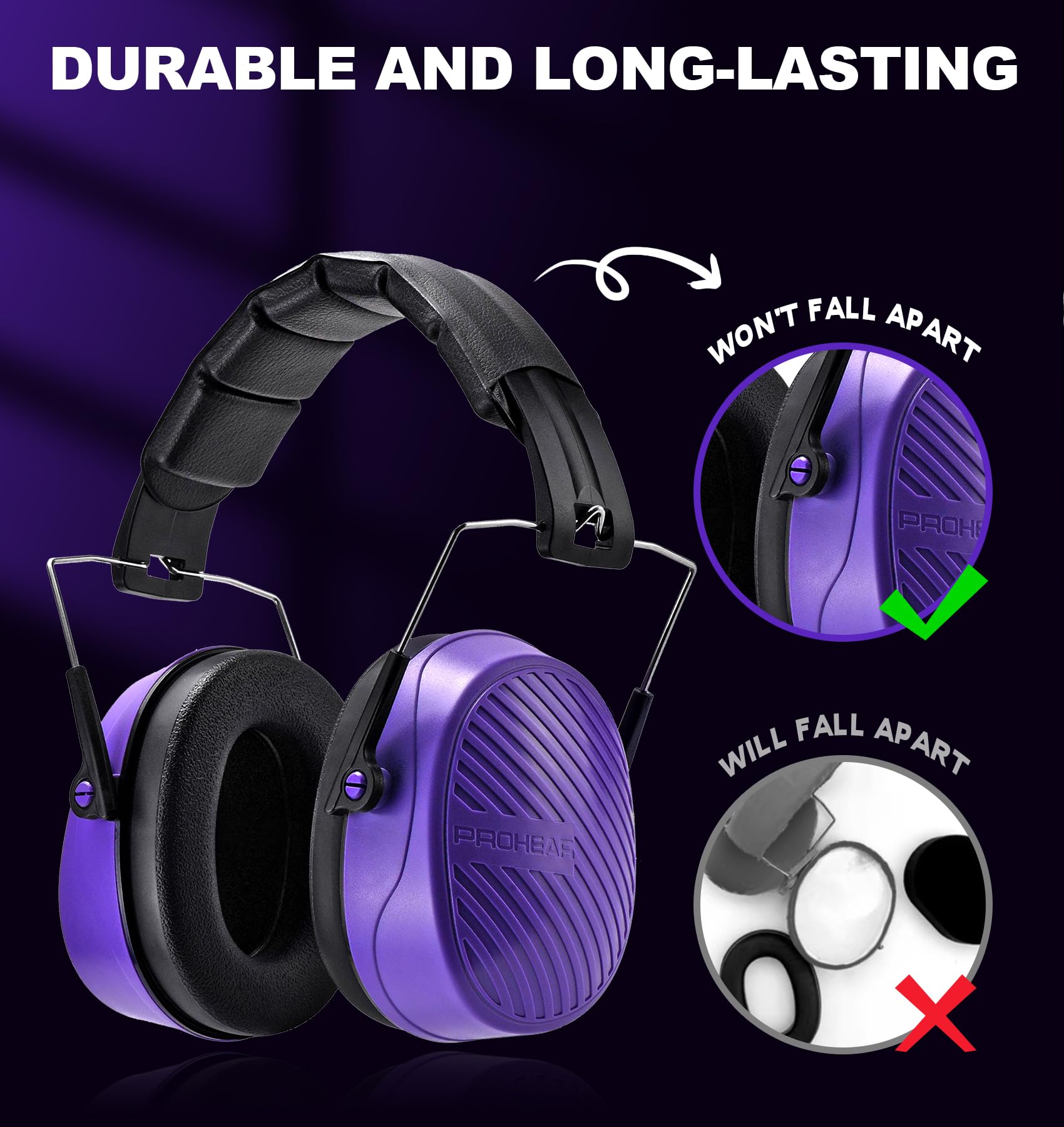 PROHEAR 038 weight 7.3 oz lightweight earmuffs
