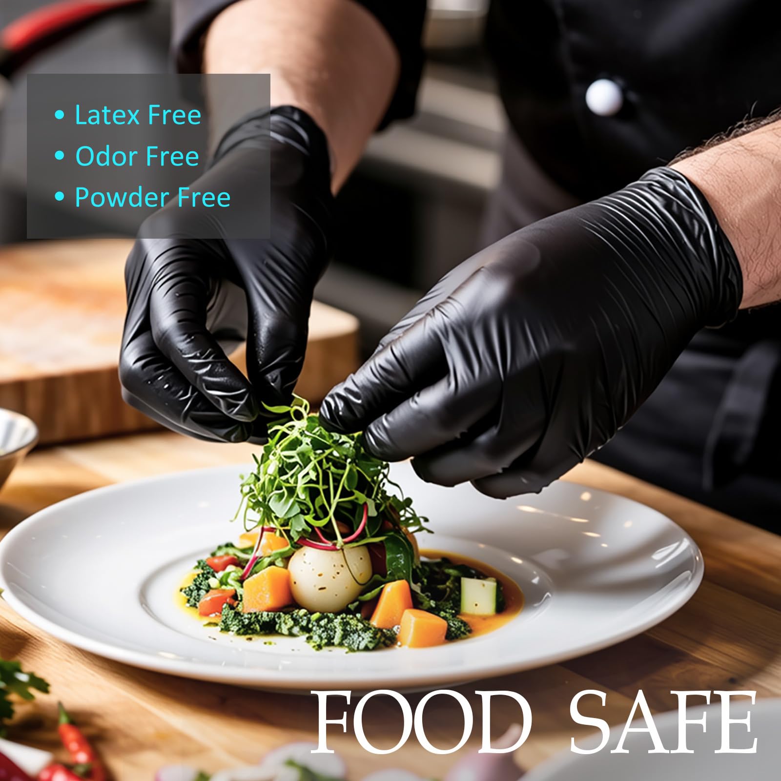 Textured fingertips nitrile gloves grip on wet surfaces