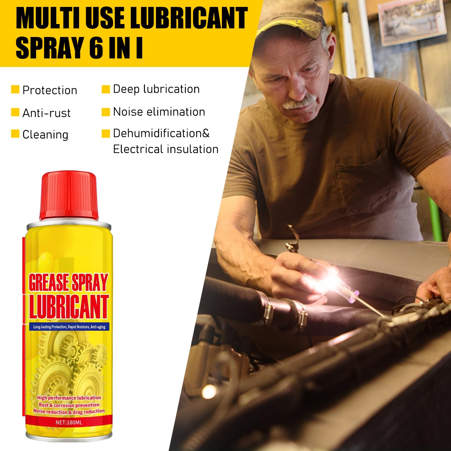 Metal parts protected by rust remover spray