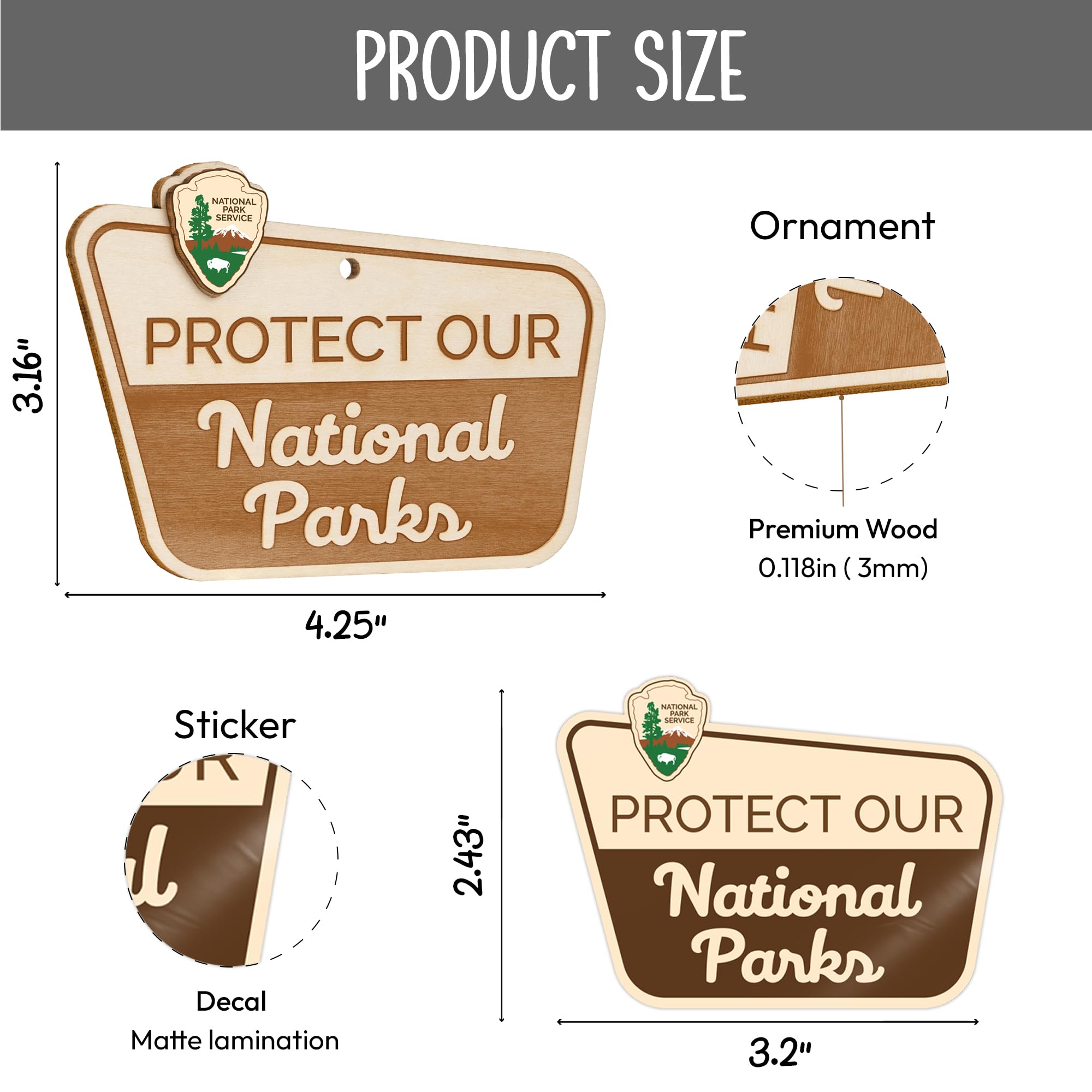 Four vinyl stickers included with national parks theme