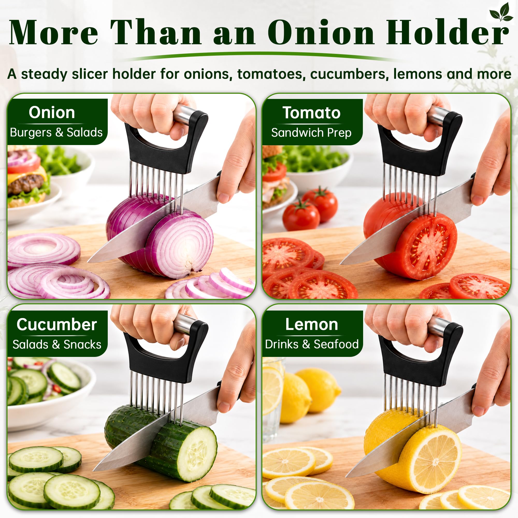 Wide handle design of onion slicer for control