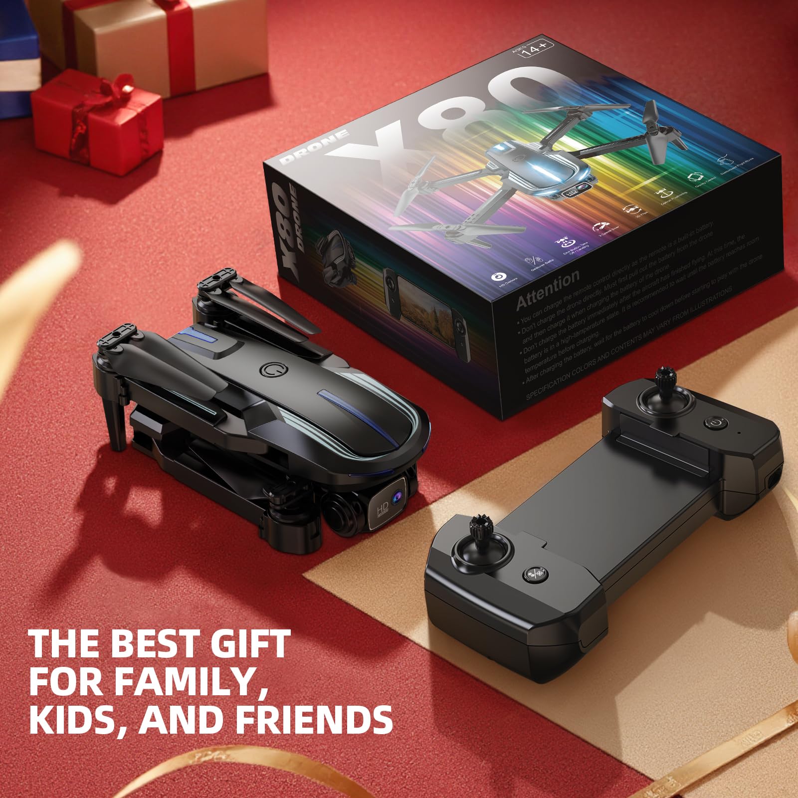 Portable carrying case with foldable drone