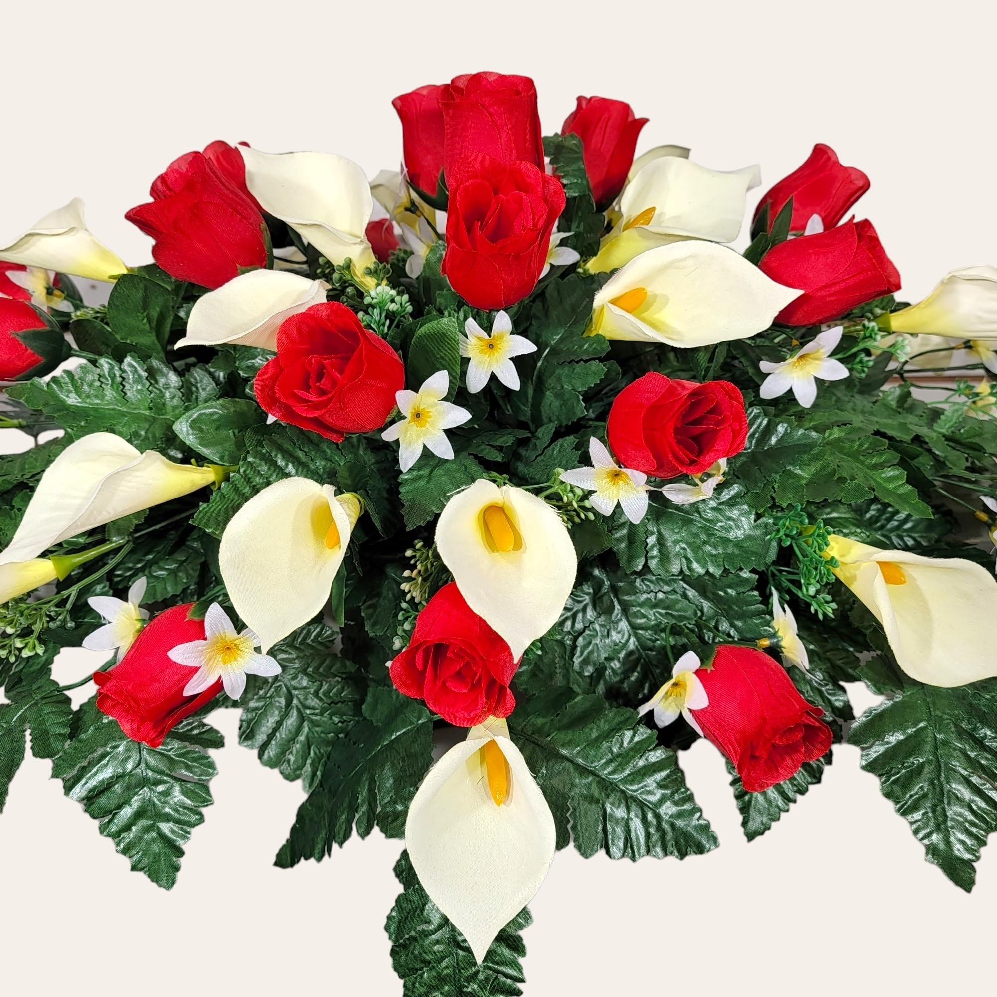 Handmade by floral designers for cemetery saddle