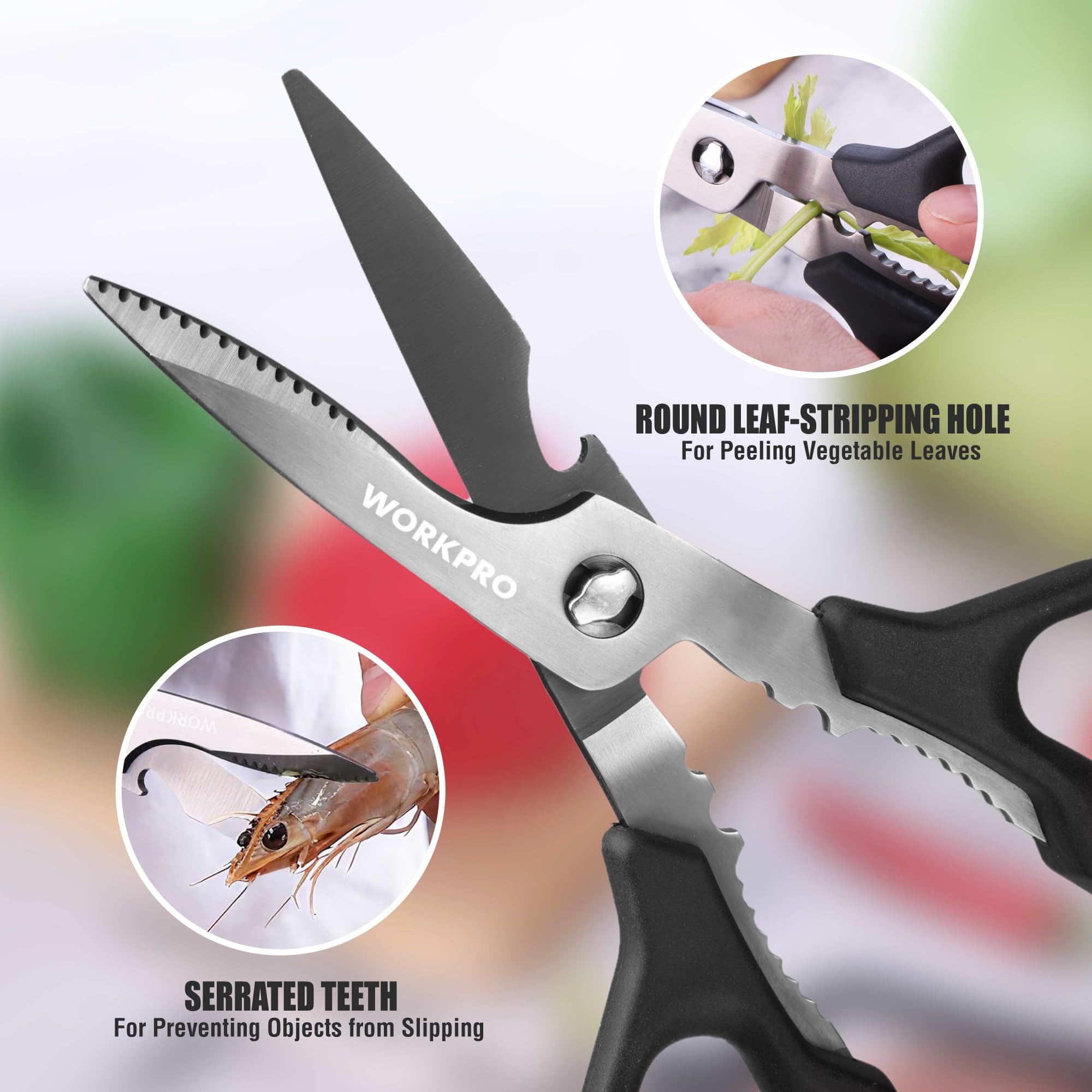 Protective sheath included with Workpro kitchen scissors