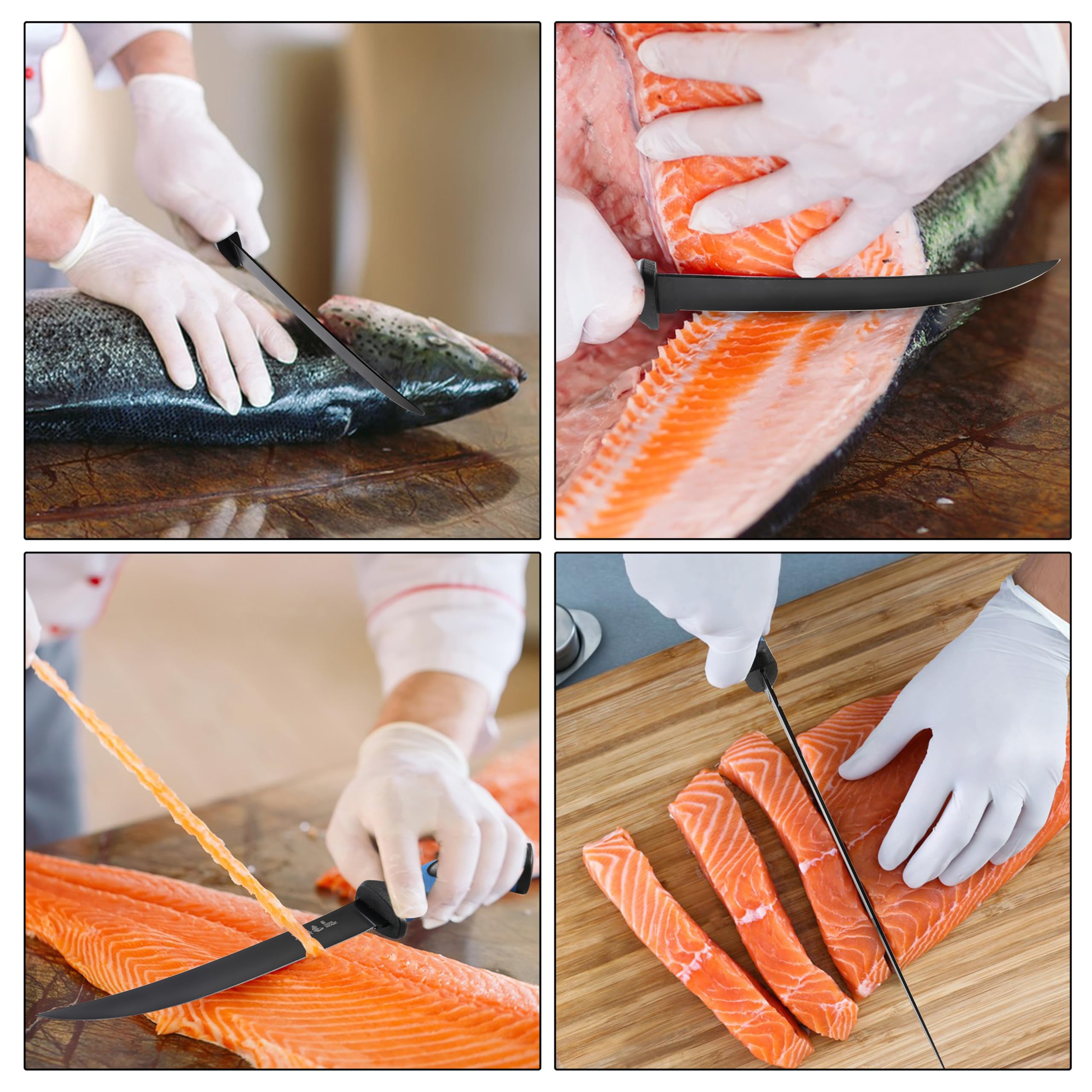 Ergonomic safe-design fillet knives