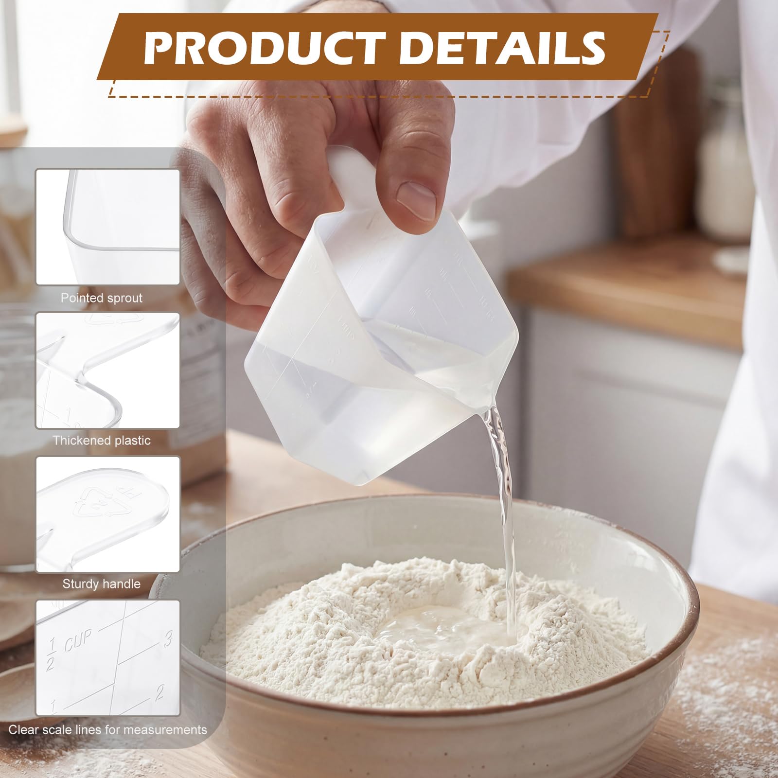 8 piece 4 oz plastic measuring scoops for kitchen