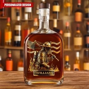 Custom firefighter decanter with name engraving