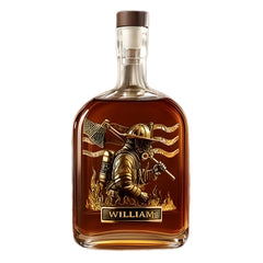 Proud Firefighter whiskey bottle engraving