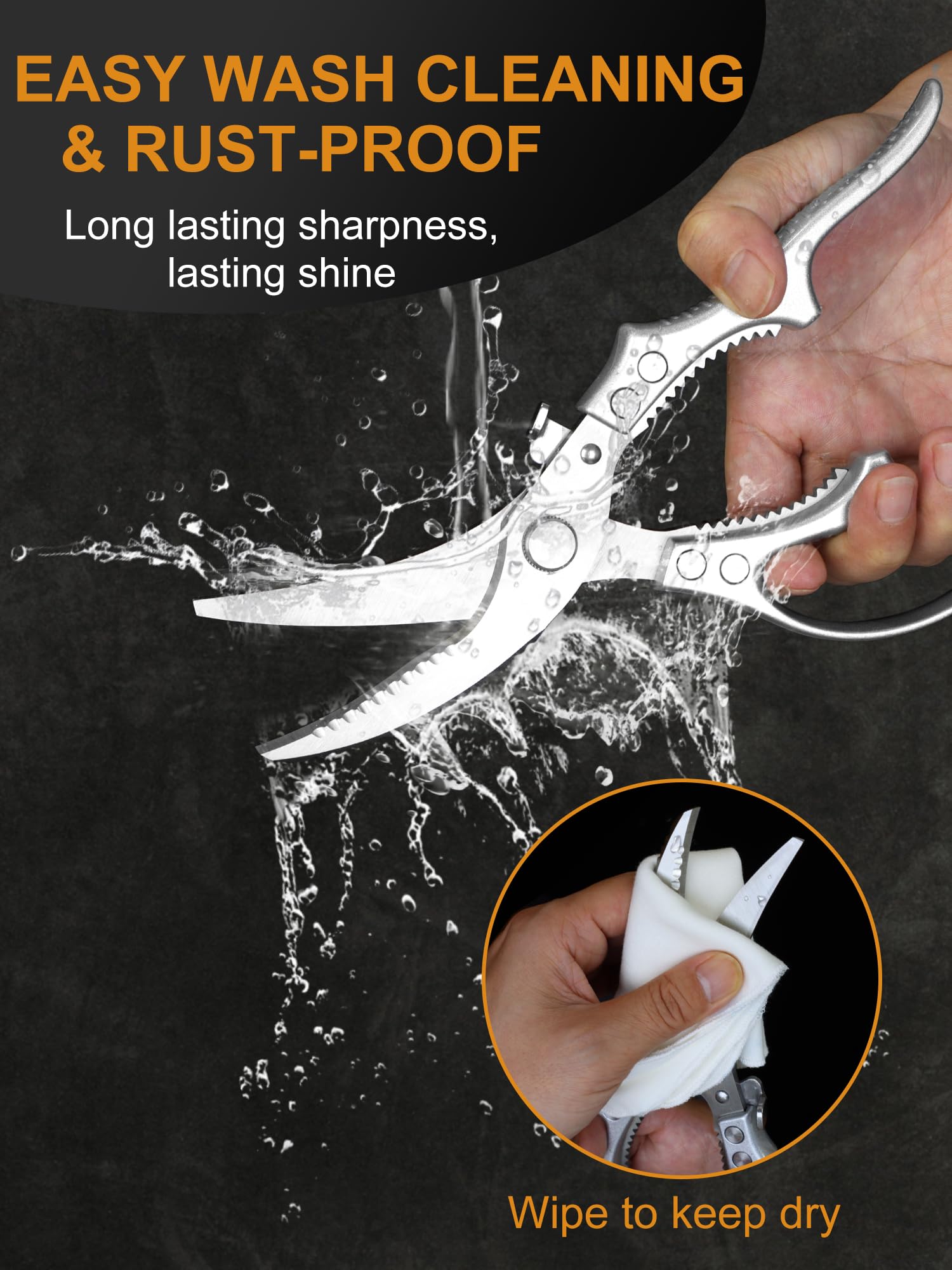 Dishwasher safe kitchen shears for easy cleaning