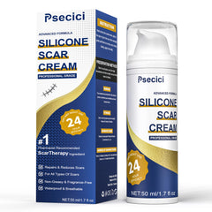 Psecici Scar Cream 1.7 oz silicone gel for scars blue package