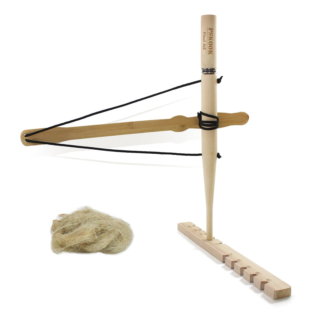 Pskook Bow Drill Fire Starter Kit bamboo bow and handle