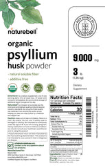 Psyllium husk powder 9g serving label NatureBell