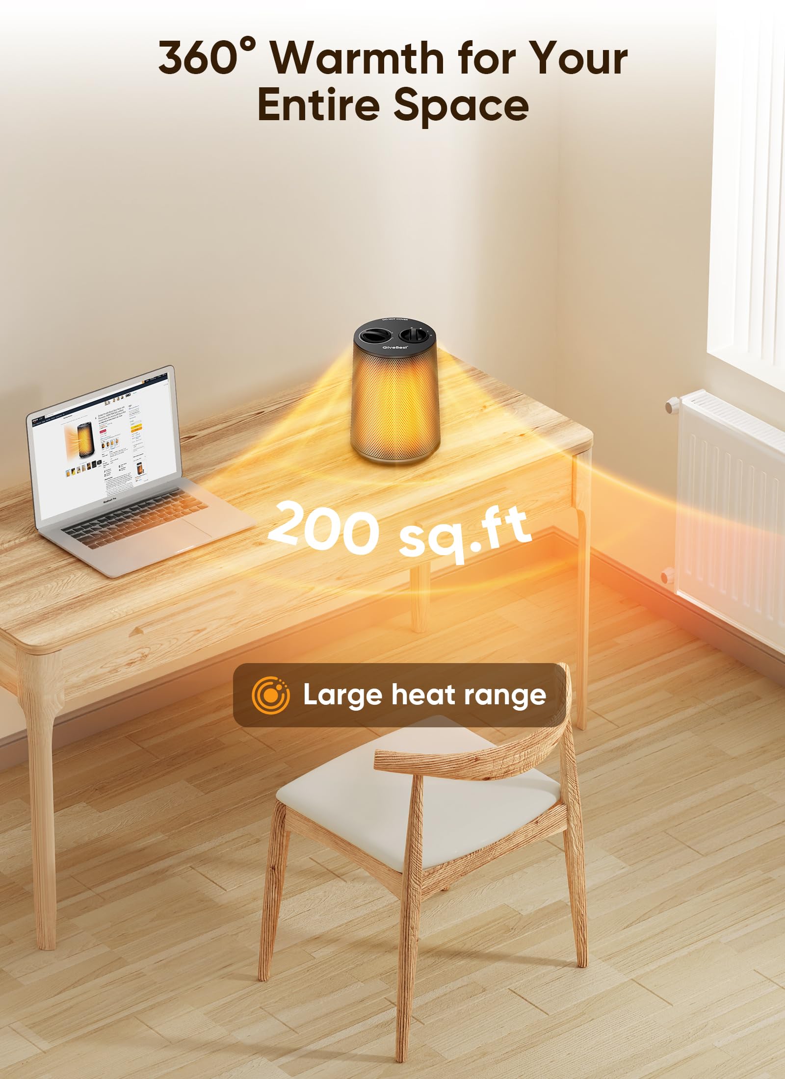 PTC ceramic heating element inside GiveBest Space Heater