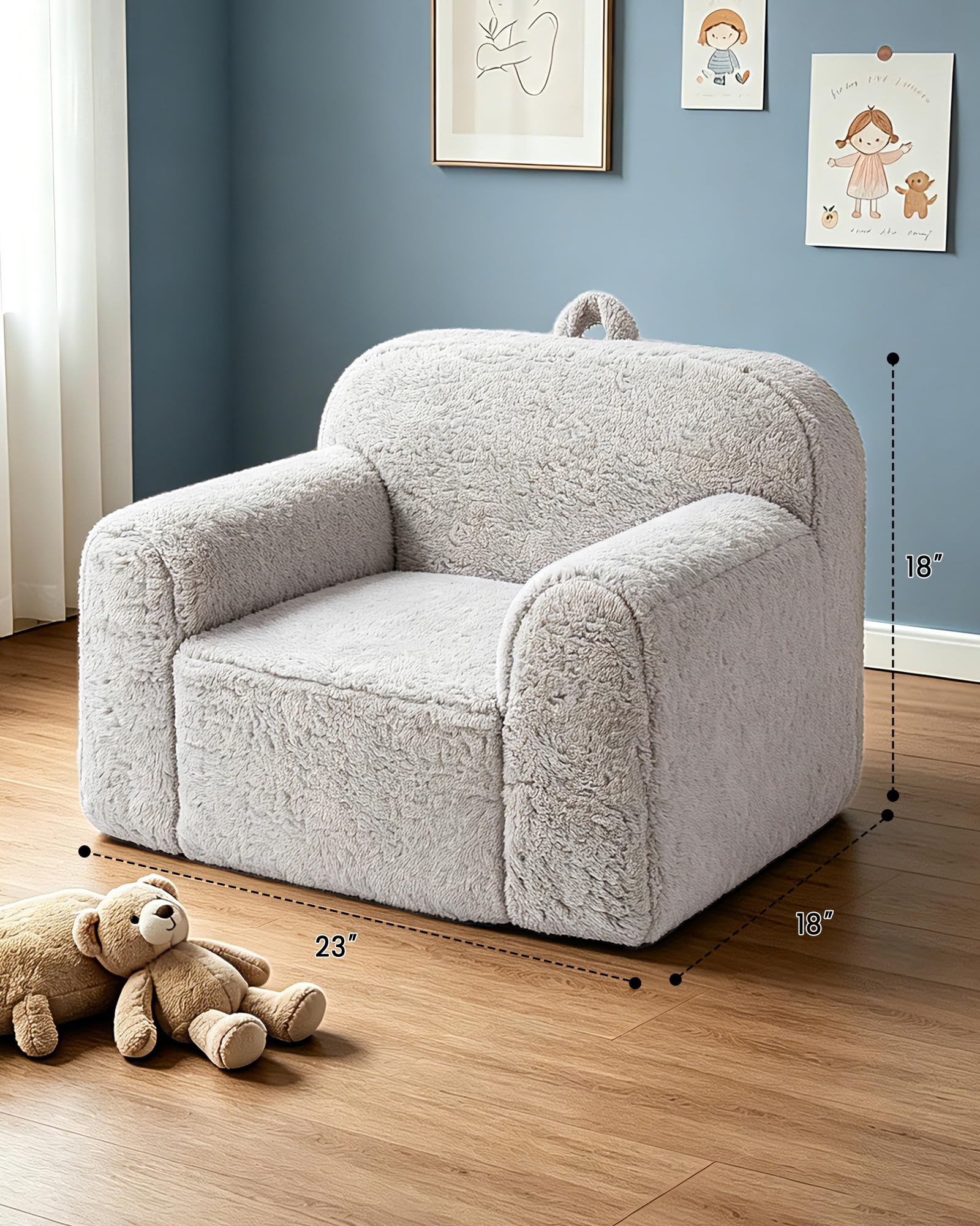 Fluffy sherpa toddler couch by Pterying