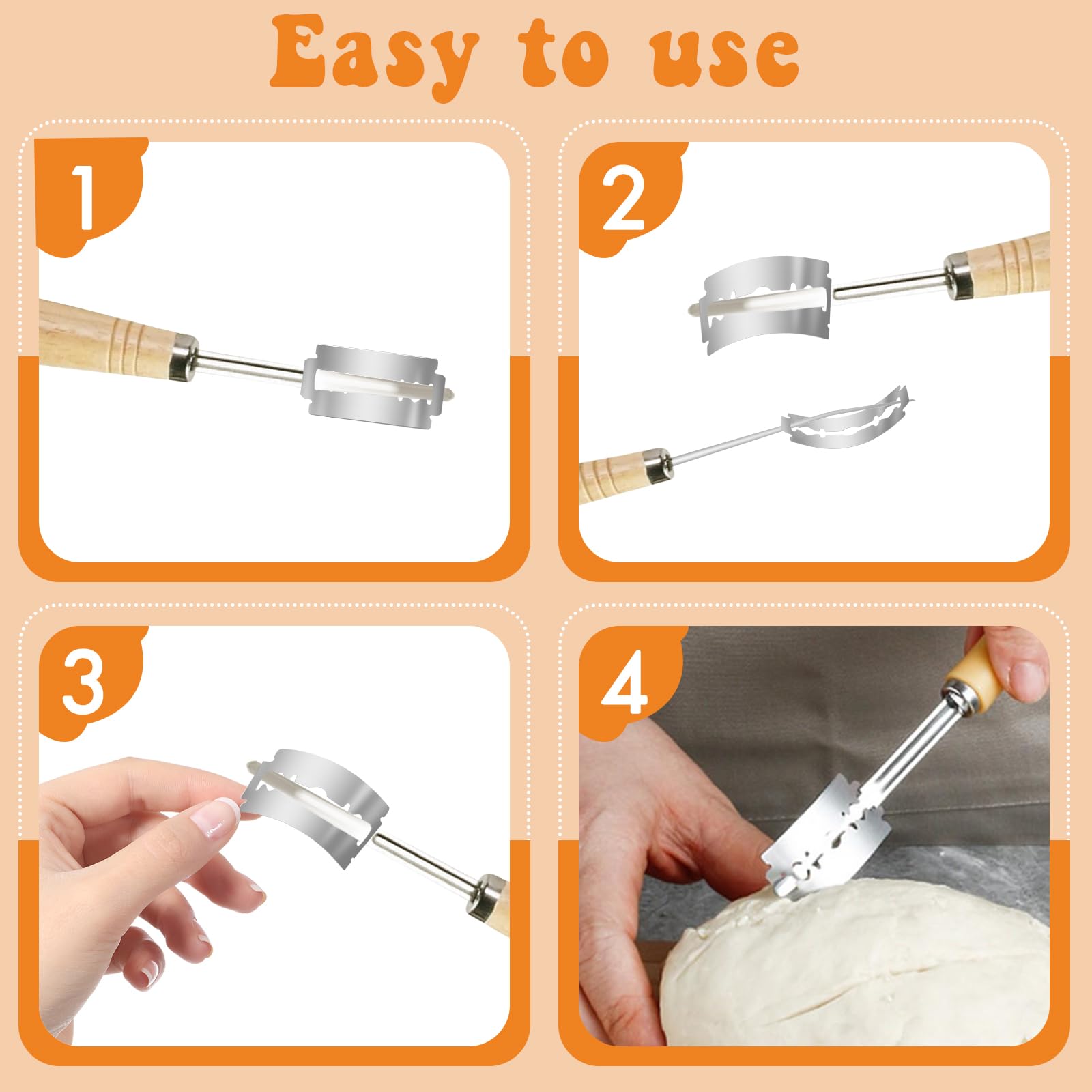 Ptwola stainless steel bread scoring blade silver color
