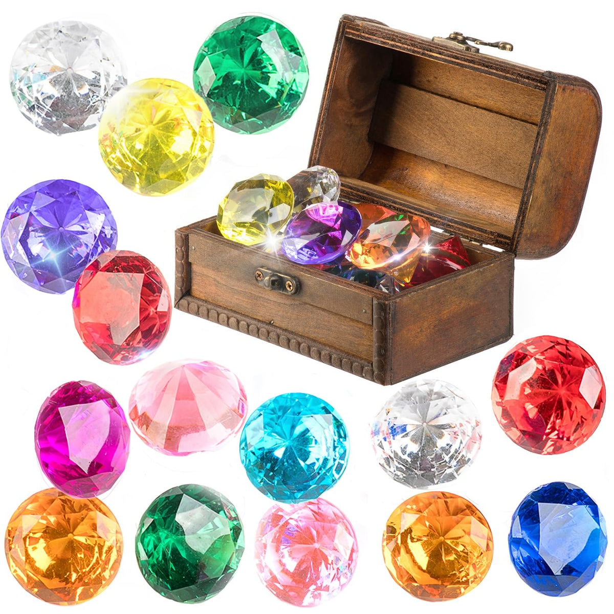 PUBGAMER Diving Gem Pool Toy diamonds and chest image