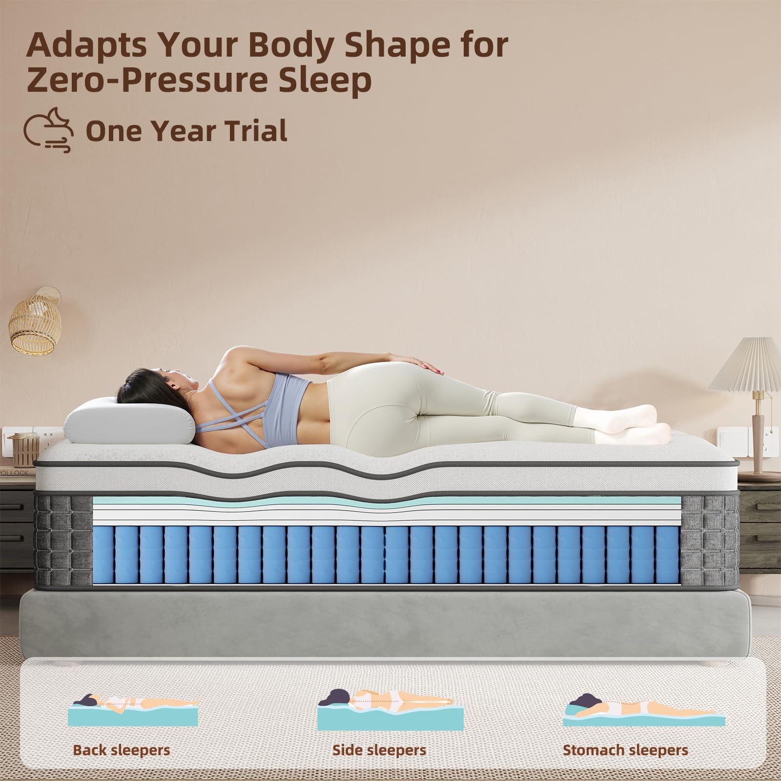 Temperature regulating open-cell gel foam PUBPLON mattress