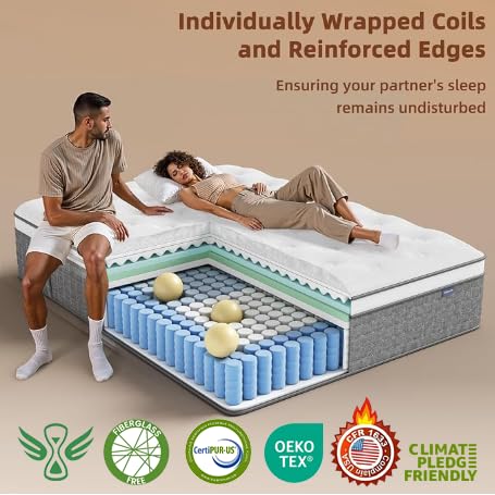Fiberglass free and odor free PUBPLON queen size mattress