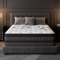 PUBPLON queen mattress 12-inch hybrid euro top fabric close up