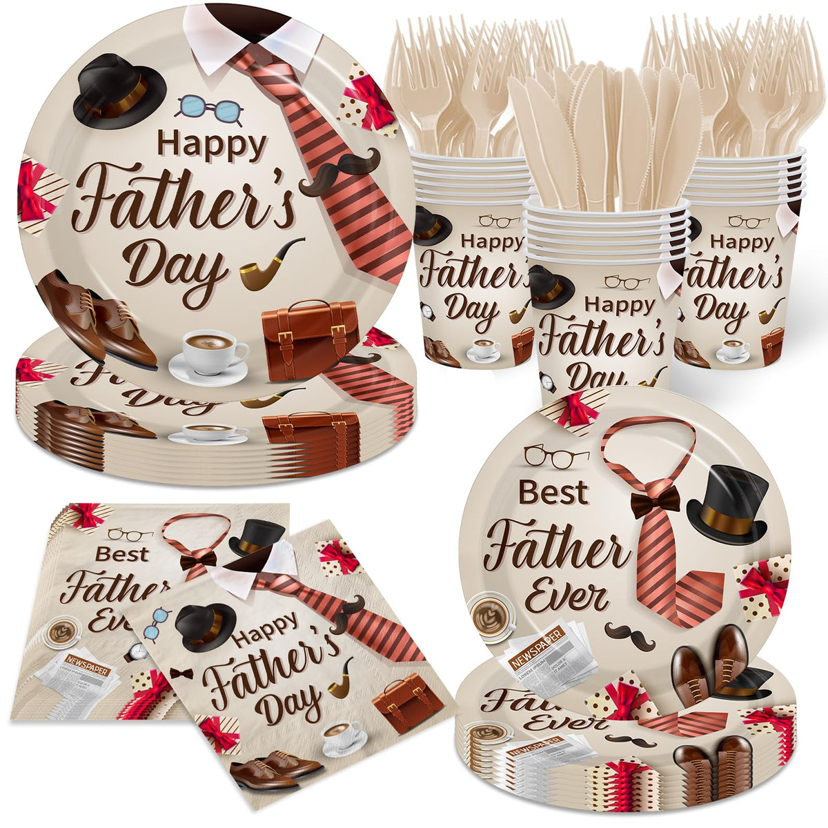 pugipien Fathers Day decorations tableware kit image