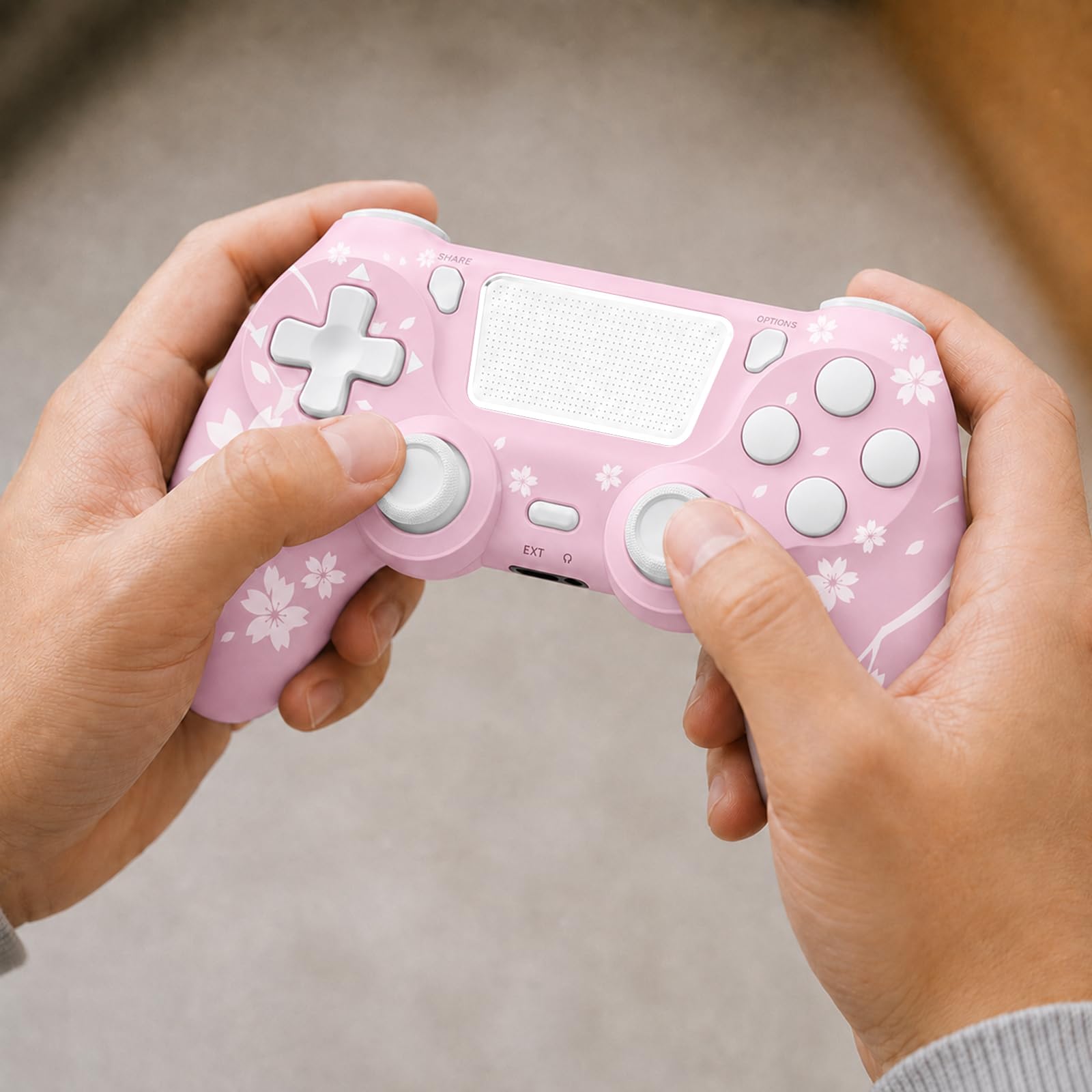 Ergonomic grip wireless controller close up