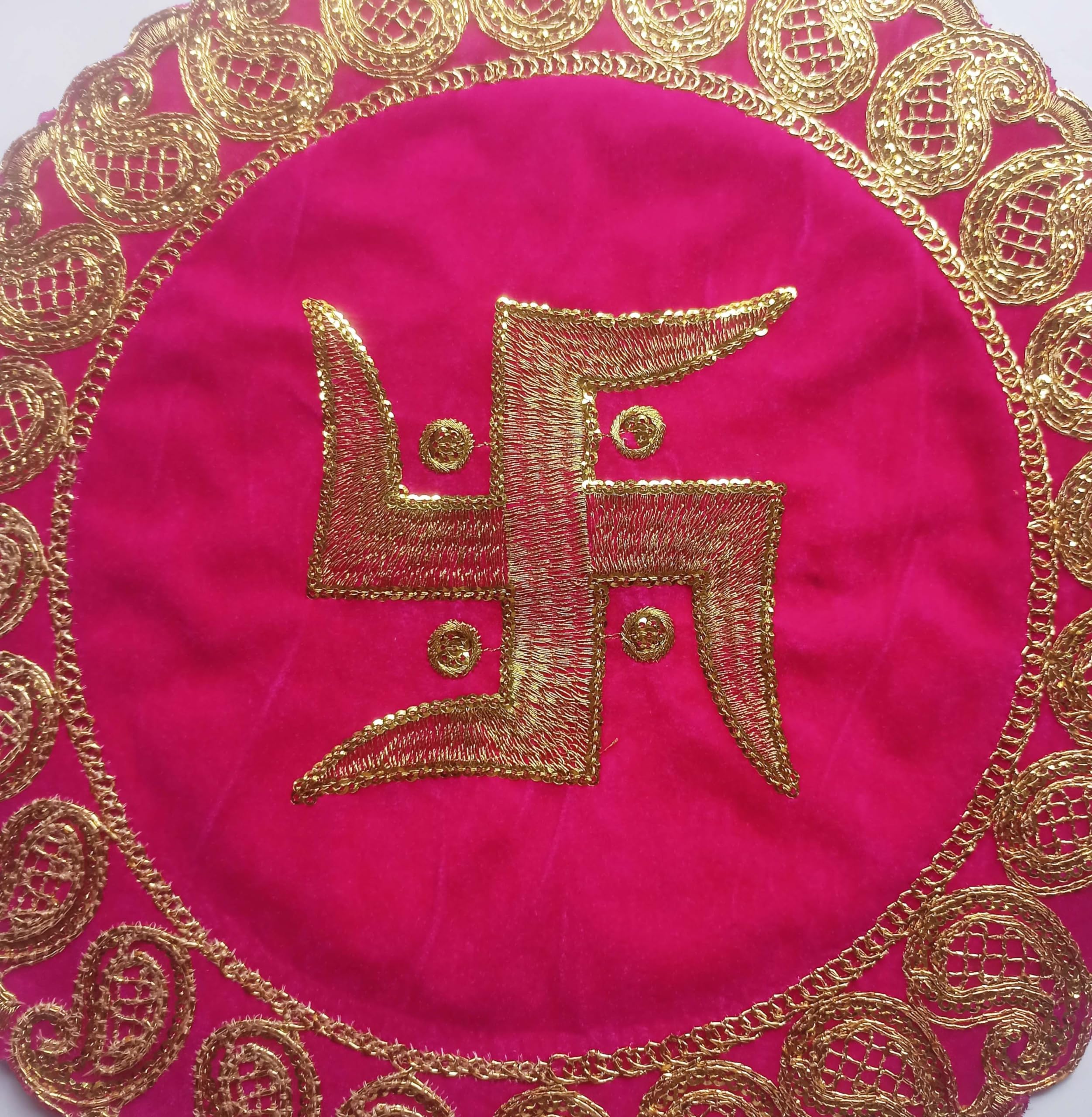 Pooja Mat Aasan Cloth Puja Velvet Red