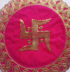 Pooja Mat Aasan Cloth Puja Velvet Red